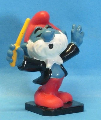 20092 PAPA DIRIGENT Schlumpf : Nr. 8 Material dunkles rot Stock dunkelgelb S HK - Bild 1 von 2