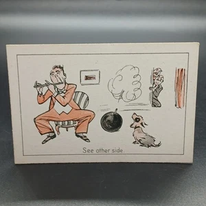 1929 Saronicks Humorous Flute Player Gag Art Limerick Tobacco Cigarette Card - Picture 1 of 2