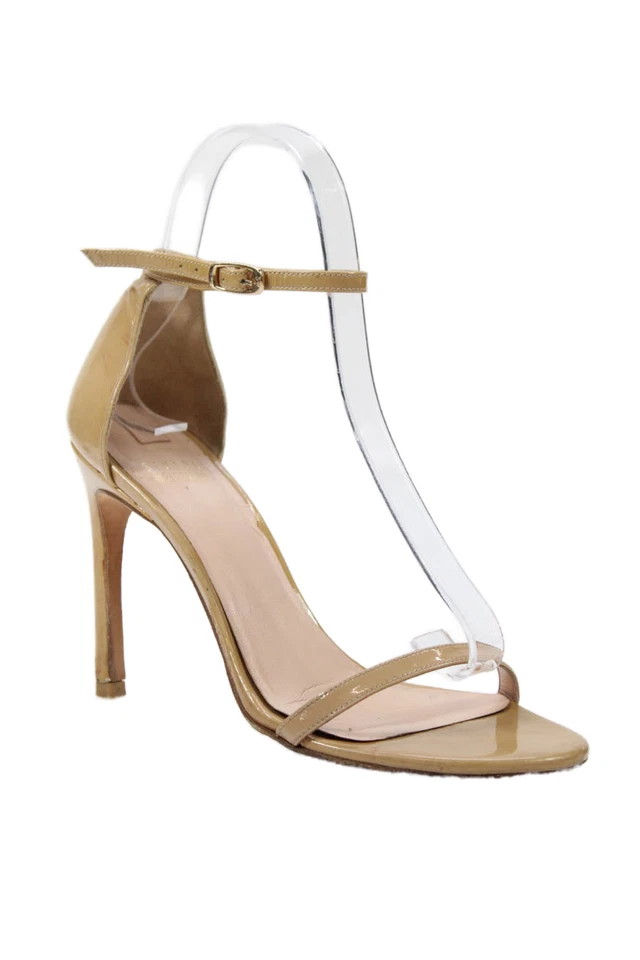 Zapatos de tacón alto con correa al tobillo de cuero marrón talla 7 Stuart Weitzman para mujer Foto 1 de 4