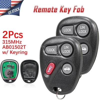 2 Llavero remoto de coche de 4 botones para Pontiac Firebird 1997 1998 1999 2000 2001 2002 Foto 1 de 4