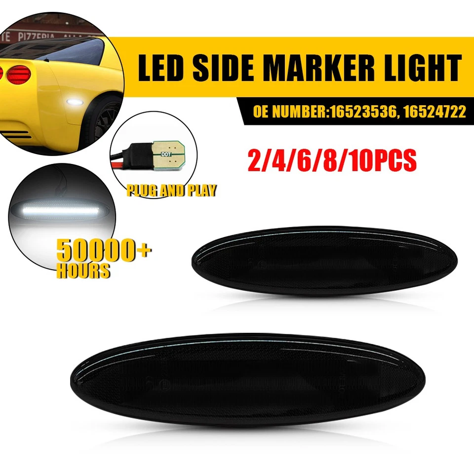 2-10x LED Lamp Side Marker Light Assembly For 1997-2004 Chevrolet Corvette C5 - Image 1 of 1