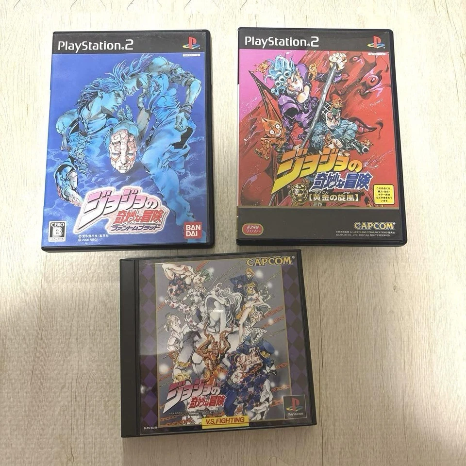 JoJo's Bizarre Adventure PS1, Phantom Blood & Golden Wind PS2 NTSC-J Set Used - Image 1 of 2