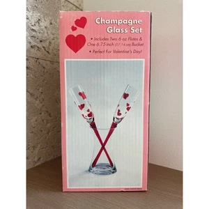Herz Sektglas Set Flöten und Eimer - Blumenstrauß Valentinstag - Hochzeit - Bild 1 von 6