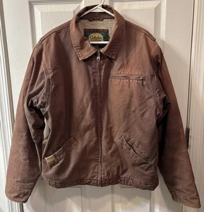 Vintage Cabela's Fleece Sherpa Lined Jacket Workwear Detroit Men’s Size Large - Picture 1 of 6