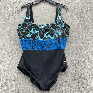 TYR Swimwear Wowmens 24 Blue Floral Durafast Elite UPF 50+ New $79.99 - Picture 1 of 6