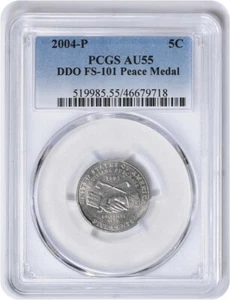 2004-P Jefferson Nickel DDO FS-101 Peace Medal AU55 PCGS - Picture 1 of 2