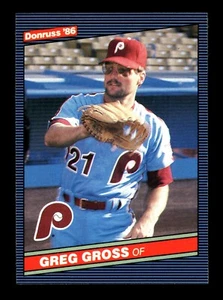 1986 Donruss #163 Greg Gross Philadelphia Phillies - Imagen 1 de 2
