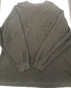 Vintage 90s Boss By IG Design Black Long Sleeve Sweater Size XXL 2XL  - Picture 1 of 8