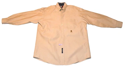 VTG Tommy Hilfiger Long Sleeve Button Down Dress Shirt Men's 34-35 Beige - Изображение 1 из 4
