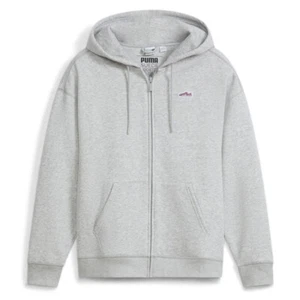 PUMA Suede Logo Full Zip Hoodie Womens Grey Casual Outerwear 62597904 - Picture 1 of 2