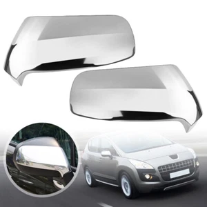 2X Chrome Mirror Cover Cap for Peugeot 3008 5008 09-16 Citroen C3 Picasso 08-17 - Picture 1 of 14