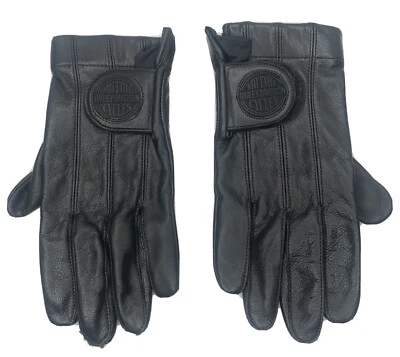 HARLEY DAVIDSON WOMENS BLACK LEATHER RIDING GLOVES SMALL VINTAGE - Image 1 of 4
