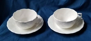 Lot of 2 Wedgwood Oceanside Flat Cups & Saucers Seashell Pattern 1985-2001 - Picture 1 of 10