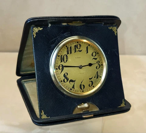 Rare & Important 1900 Tiffany & Co. Large Travel Clock Swiss 8-day 15-jewel mvt Cover