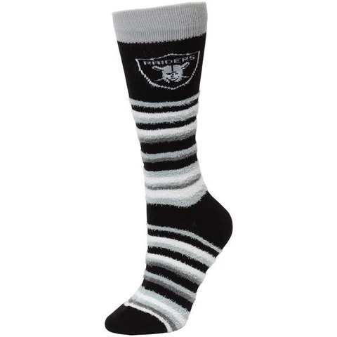 NFL OAKLAND RAIDERS Muchas Rayas Sleep Soft Socks FBF -One Size  ~NEW~ Cover