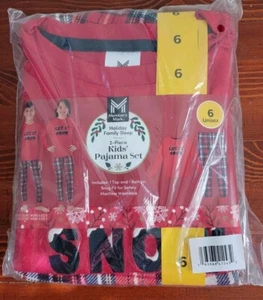 NEW Let It Snow Matching Family PJ Sleep Kid's Unisex Size 6 2-Piece Pajama Set - Picture 1 of 13