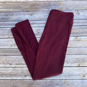 Maroon Burgundy Wine Color Solid Women's Leggings OS One Size 2-12 - Picture 1 of 2