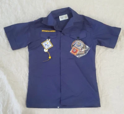 Boy Scouts of America Uniform Youth Medium Blue Short Sleeve Shirt NWOT 2012 - Image 1 of 4