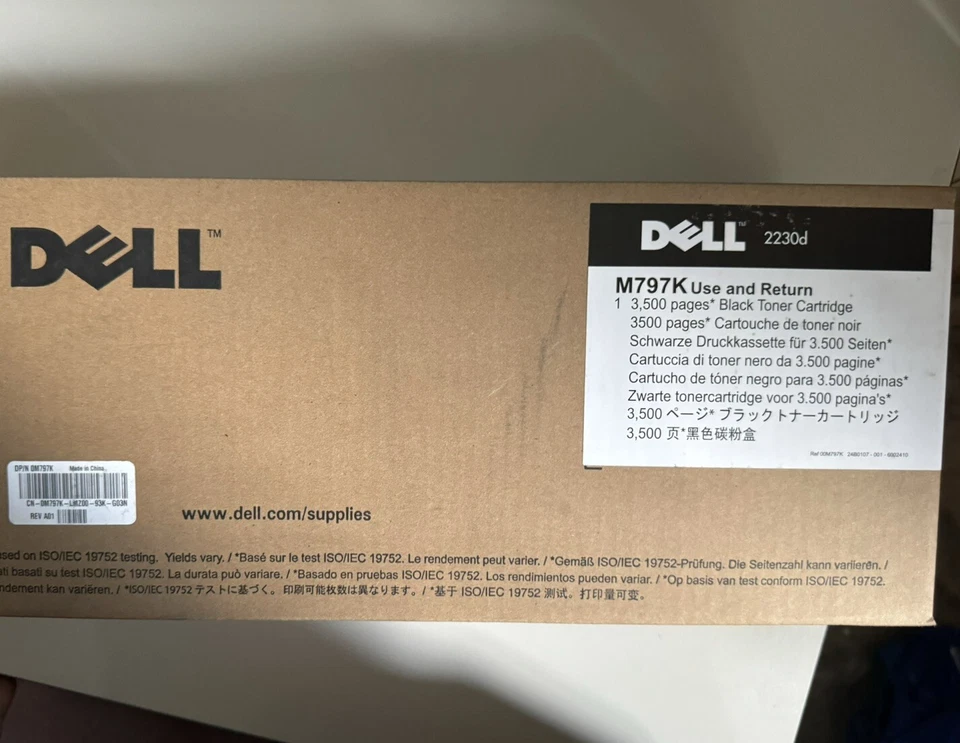 Dell M797K Black Toner Cartridge Dell 2230D Printer Genuine - NEW/SEALED! - image 1 of 1
