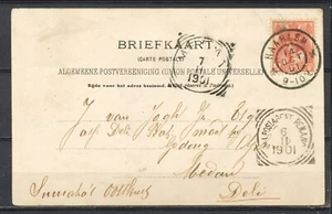 HAARLEM 14.OCT.01 MEDAN 7.11.1901 N- I POSTAGENT PENANG 6.11.1901 Dv528 - Imagen 1 de 2