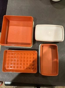 Vintage Tupperware Hot Dog Bacon Keeper Meat Marinade Container Lid 1292 816 514 - Picture 1 of 7