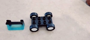 Lego Duplo Vehicle Car Sedan Chassis Base B & W WHEELS 2X4 + 1 more part FS - Picture 1 of 5
