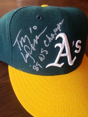 TONY LARUSSA Signed w/ Inscription '89 WS Champs Hat PSA Certified Oakland A's - Image 1 of 4