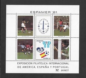M2726  ESPAMER 81 BUENOS AIRES ARGENTINA 82 FOOTBALL WORLD CUP 1982 SOUV SHEET - Picture 1 of 1