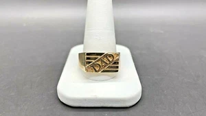 Mens "DAD" 10K YELLOW GOLD Band/Ring: Size 12.25, 6.5 Grams - Picture 1 of 3