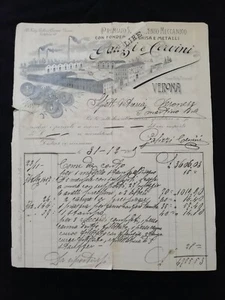 Rechnung Verona Galizzi und Matterhorn Mechanisches Werk 1909 QX1947 - Bild 1 von 2