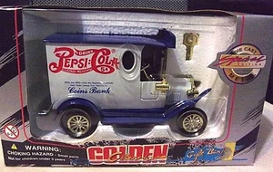 NIB 1997 PepsiCola GOLDEN CLASSIC DieCast CoinBank SPECIAL ED. FORD, Blue, 1:24 - Picture 1 of 7