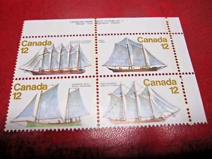 CANADAUNITRADE #744-47 12c SAILING VESSELS UR INSCRIPTION BLOCK MNH - Picture 1 of 1