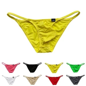 Solid Color Mens Panties Classic Low Waist Polyester Sexy Thong High Quality - Picture 1 of 16