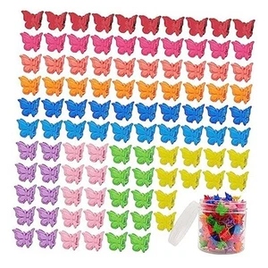 100 Pieces Assorted Color Butterfly Hair Clips, Beautiful Mini Butterfly Hair - Picture 1 of 8