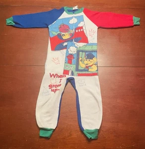 Pijama de una pieza vintage Barney el dinosaurio púrpura con cremallera cuando crezca talla 6 - Imagen 1 de 15
