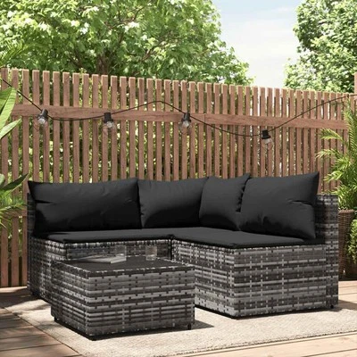 Garten Lounge Set,mit Kissen Gartensofa Ecksofa Gartenmöbel,Poly Rattan vidaXL - Bild 1 von 4