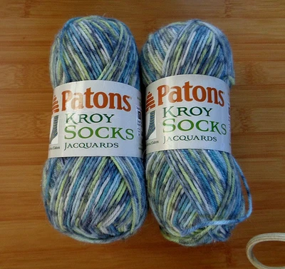 2 - 50 GRAM SKEINS KROY SOCK YARN - JACQUARD - AQUA - Image 1 of 2