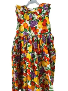 Vestido Fruta Vintage Tres Ratones Ciegos Niñas Talla 6 - Imagen 1 de 6