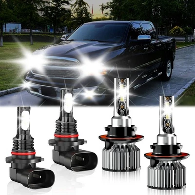 For Dodge Ram 5500 2008-2010 LED Headlight Bulb High/Low Beam Fog Light Kit - Image 1 of 4