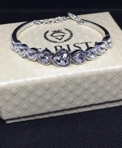 Starista Crystal Heart Bangle Bracelet - Picture 1 of 5
