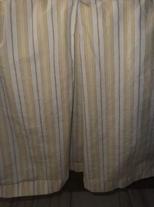 Pottery Barn Full Yellow and White Stripe Bedskirt - Picture 1 of 6