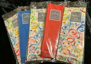 lot of 5 packages Hallmark tissue paper red blue colorful swirls