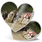 2 x Heart Stickers 15 cm - Greyhound Racing Dogs Betting #15761