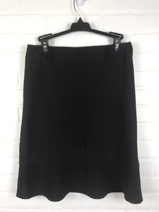 Womens Skirt Size 7 Black Striped Trumpet Flare Stretch Office Work Wear BB2  - Picture 1 of 5