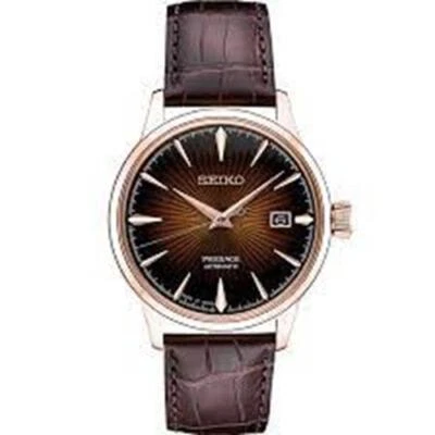 Reloj redondo de acero inoxidable Seiko SRPB46 Presage marrón 40,5 mm para hombre Foto 1 de 3
