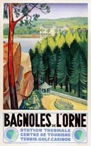 FRANCE VINTAGE TRAVEL POSTER Bagnoles de L'Orne RARE - Picture 1 of 1