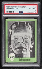 1961 Nu-Cards Horror Monsters Series 1 White Backs Frankenstein #45 PSA 6 ne4