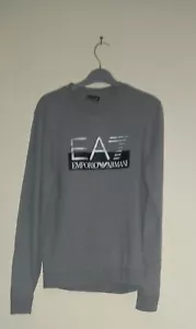 Emporio Armani EA7 Mens Size S EU Size 5 Grey Crewneck Sweater Long Sleeve - Picture 1 of 8