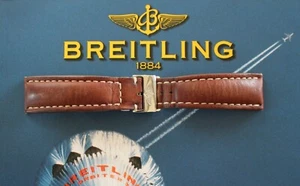 BREITLING 439X 24-20 MED. CORREA DE RELOJ CON HEBILLA DESPLEGABLE DE PANTORRILLA MARRÓN CORREA DE RELOJ - Imagen 1 de 9
