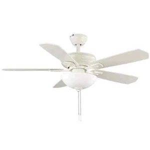 Hampton Bay 44 in. LED Matte White Downrod Ceiling Fan w/ Light Kit & 5 Blades - Picture 1 of 16